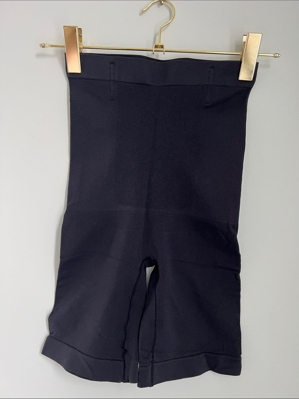 Shapermint | Essentials Black High-Waist Mid-Thigh Shaping Shorts #55021 Medium
